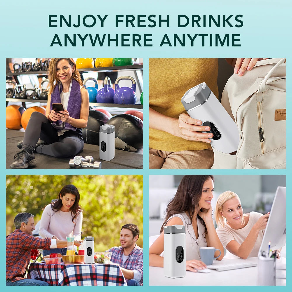 Copo espremedor elétrico portátil de 6 lâminas - liquidificador pessoal recarregável USB