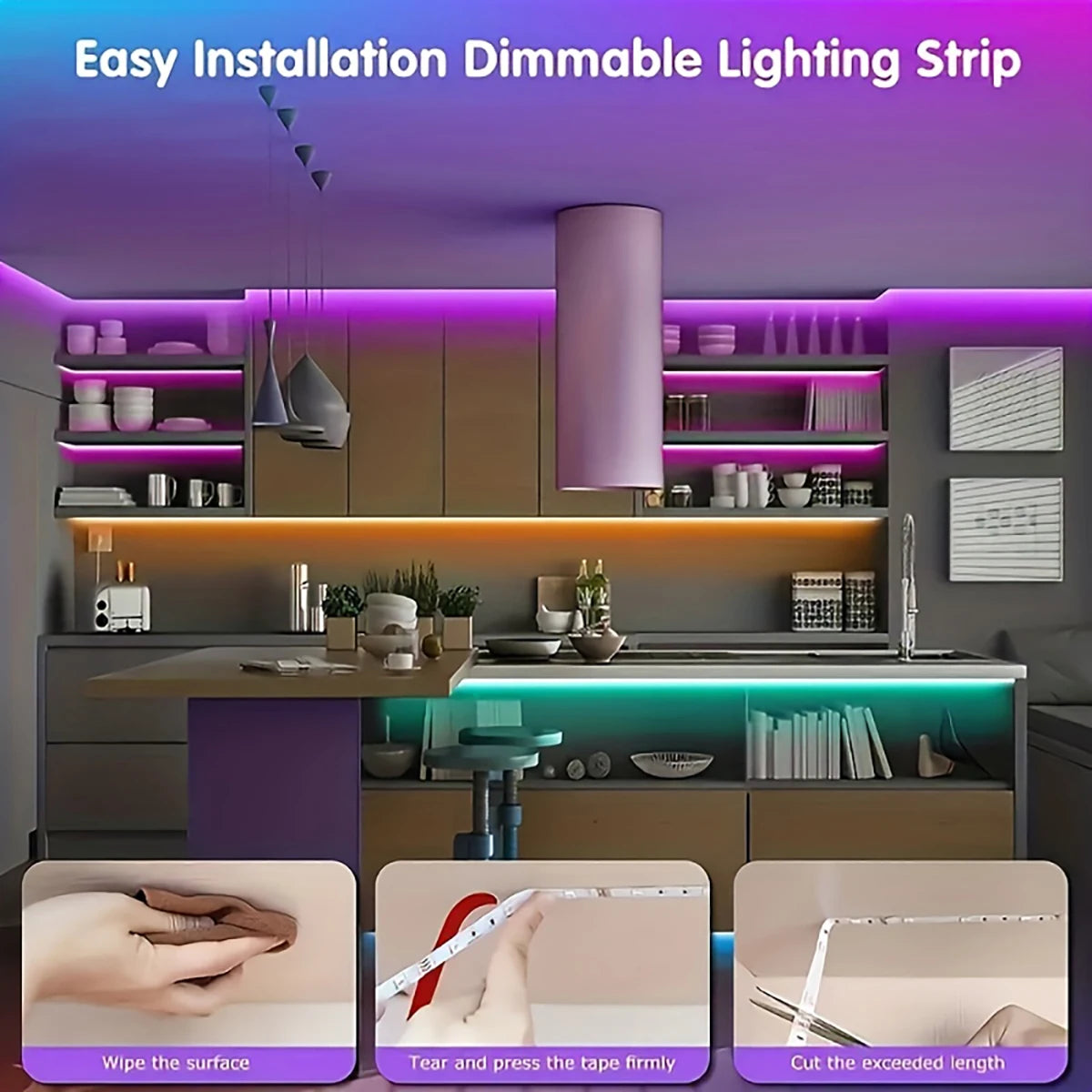 Led Strip Lights with 44 Key Remote Control 1m 5m 10m 20m RGB Tape Led Wall Room for Home Bedroom Party Decor TV Backlight