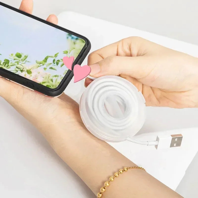 Organizador de cabos portátil retrátil, Enrolador de cabos flexíveis,