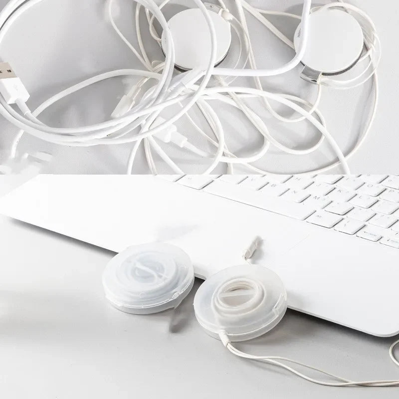 Organizador de cabos portátil retrátil, Enrolador de cabos flexíveis,