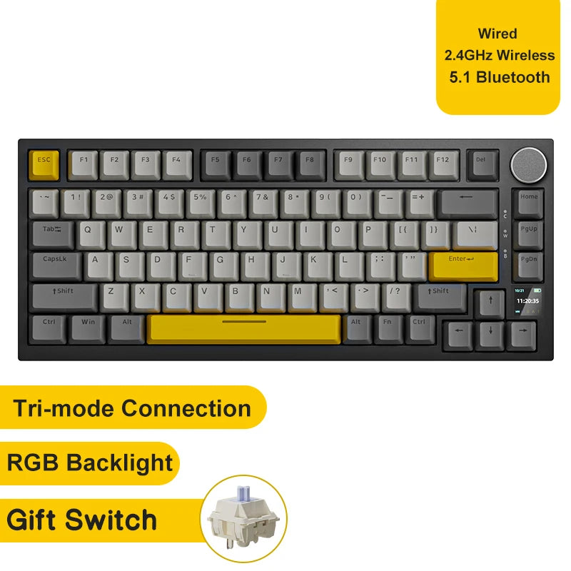 Ajazz AK820 / AK820 Pro – Teclado Mecânico 75% com Hot-Swap