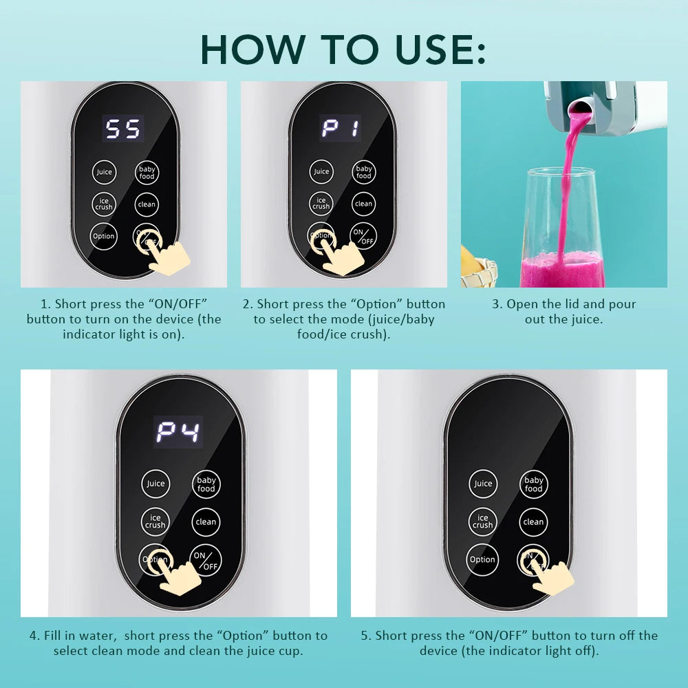 Copo espremedor elétrico portátil de 6 lâminas - liquidificador pessoal recarregável USB