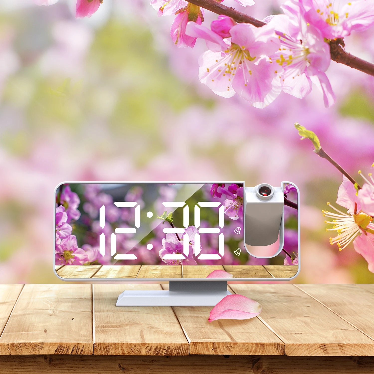 Relógio de mesa projeção hd grande display led digital projeção de teto despertador mesa digital escurecimento automático