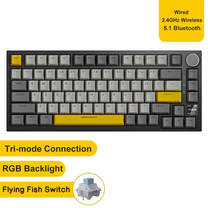 Ajazz AK820 / AK820 Pro – Teclado Mecânico 75% com Hot-Swap