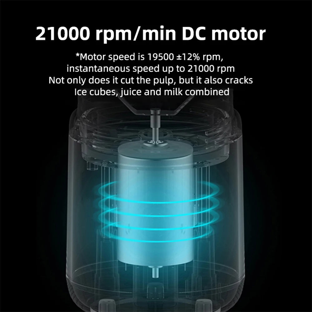 Copo espremedor elétrico portátil de 6 lâminas - liquidificador pessoal recarregável USB