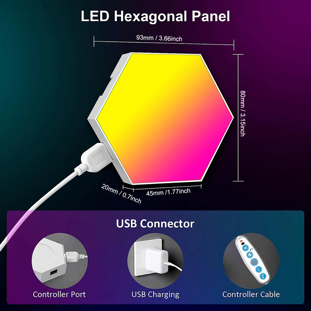 Luzes de parede inteligentes TouCloud Hexagon