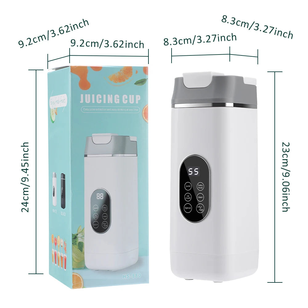 Copo espremedor elétrico portátil de 6 lâminas - liquidificador pessoal recarregável USB