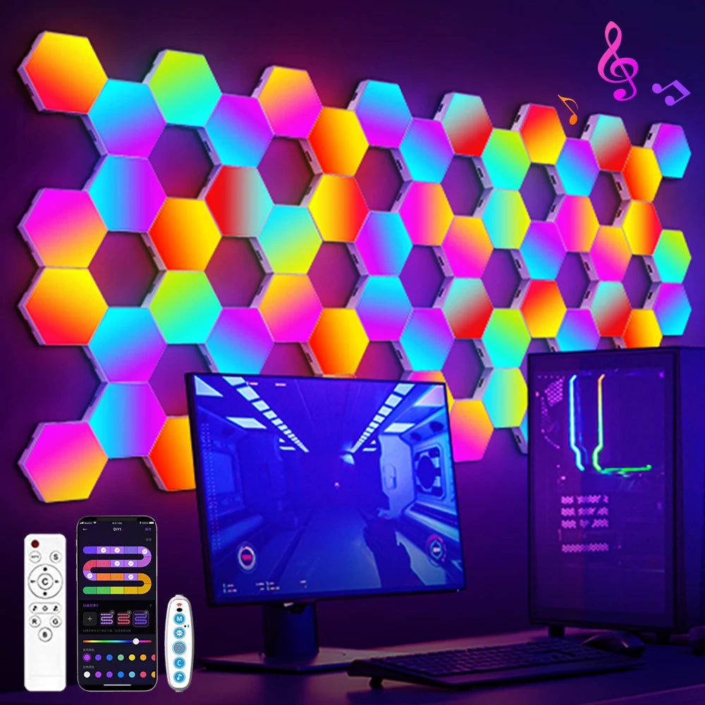 Luzes de parede inteligentes TouCloud Hexagon
