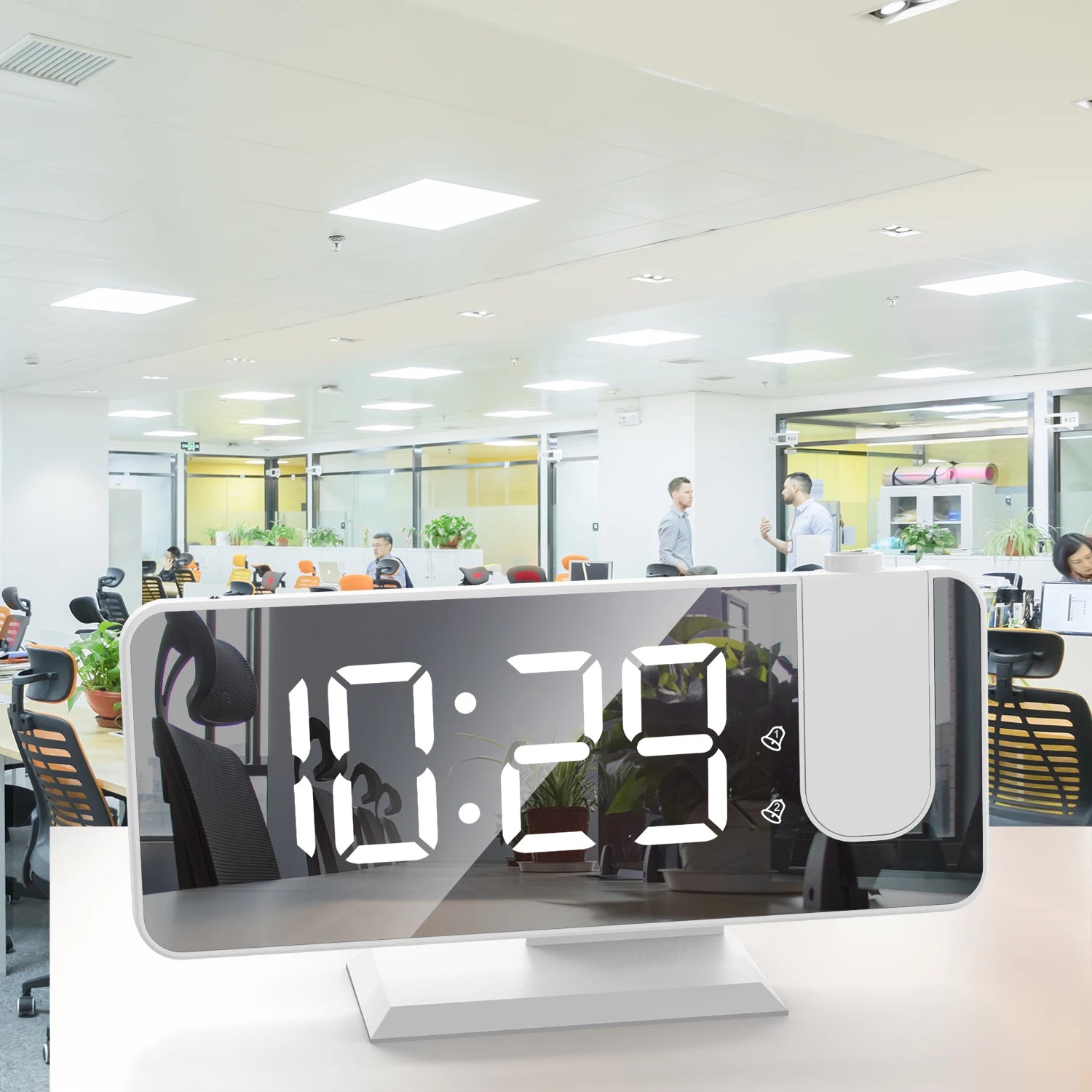 Relógio de mesa projeção hd grande display led digital projeção de teto despertador mesa digital escurecimento automático