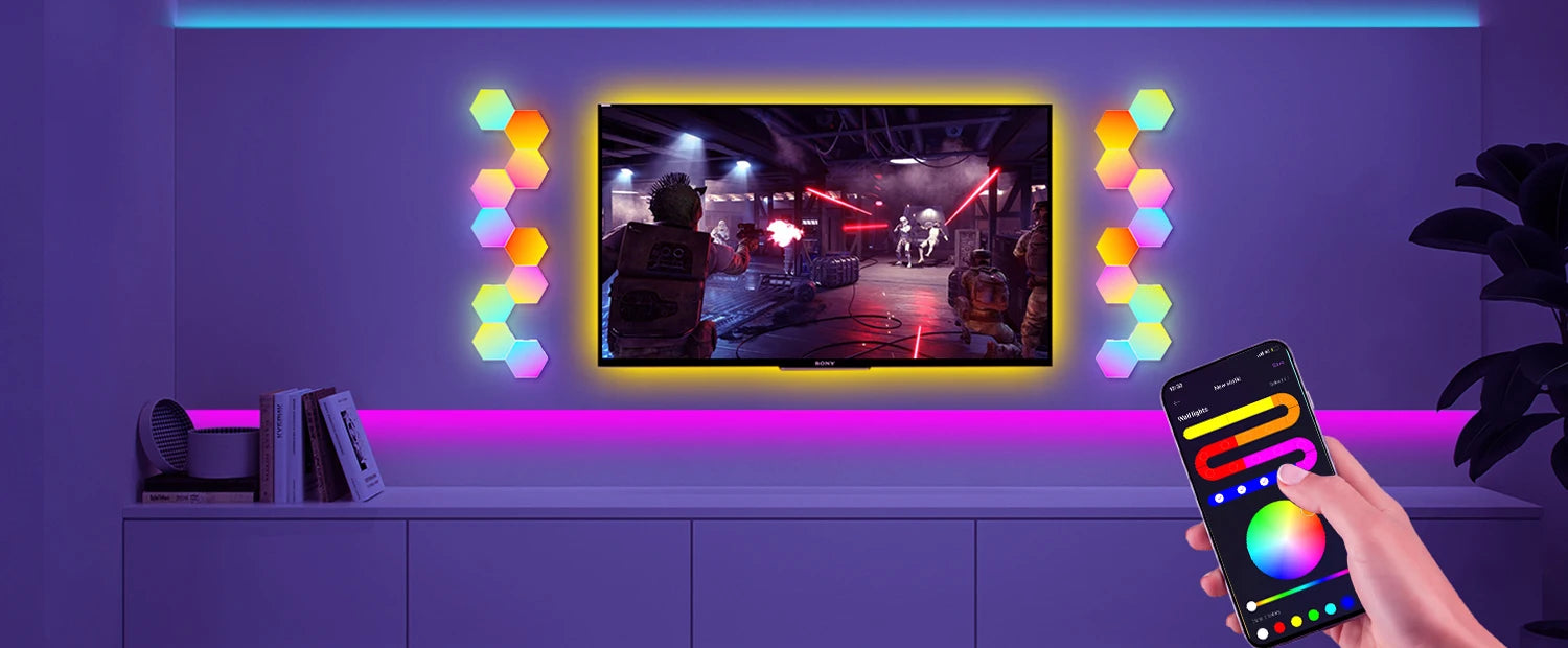 Luzes de parede inteligentes TouCloud Hexagon